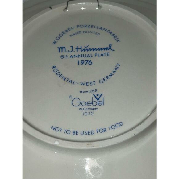 Goebel M.J. Hummel 1976 Annual Plate - Picture 6 of 12